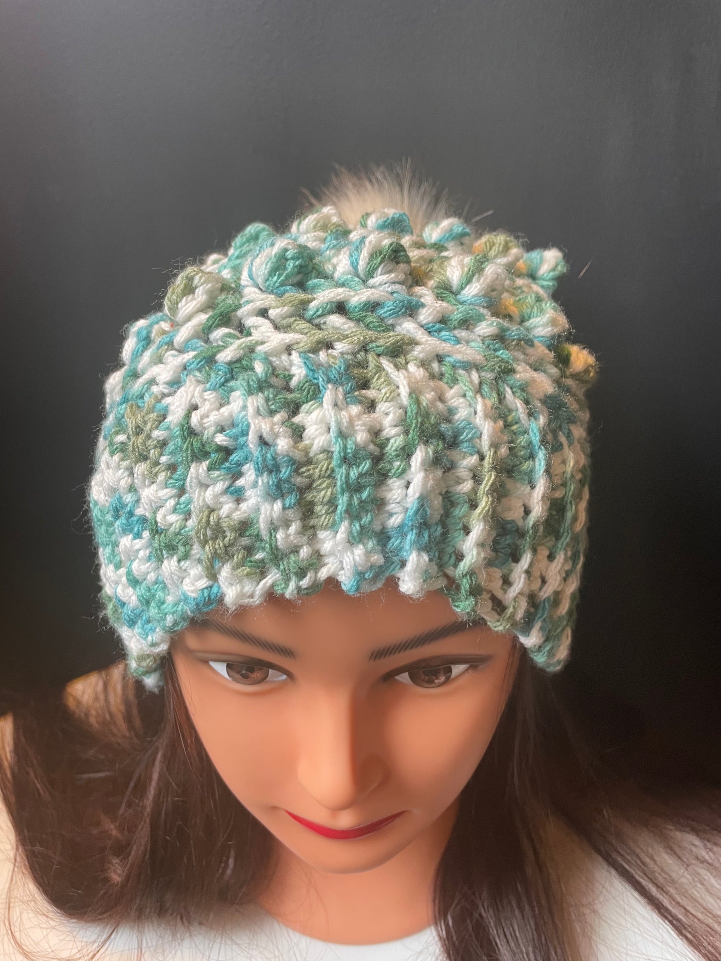 Sea Foam Bobble Beanie