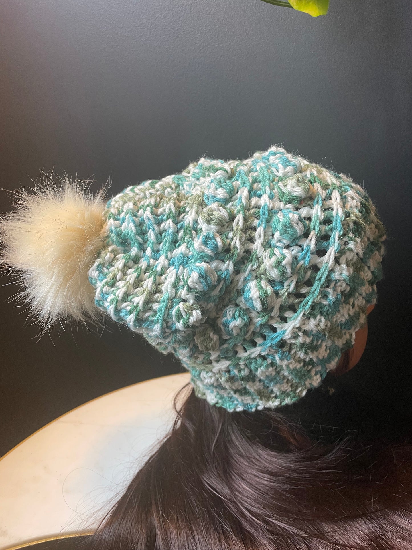 Sea Foam Bobble Beanie