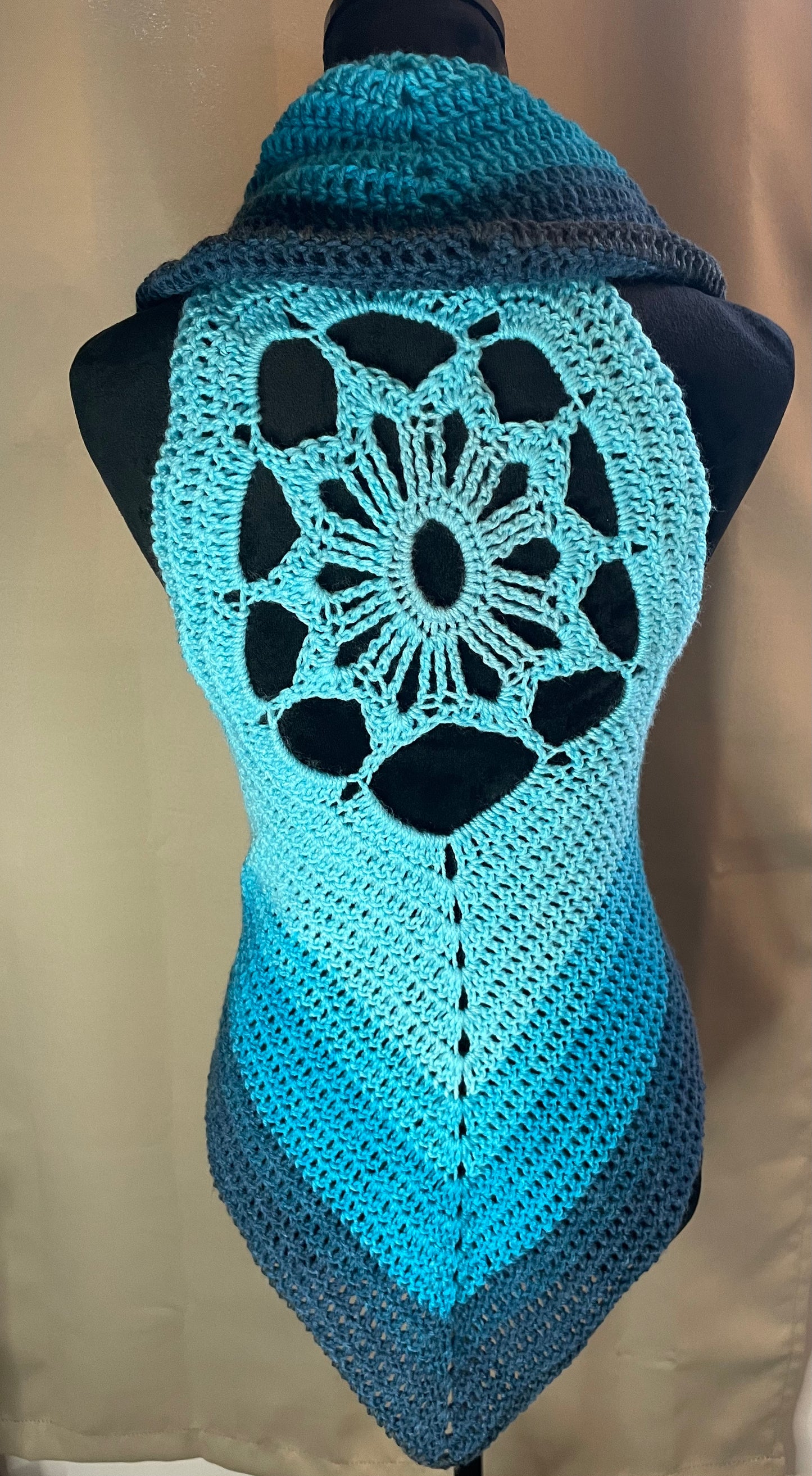 Blue flower vest