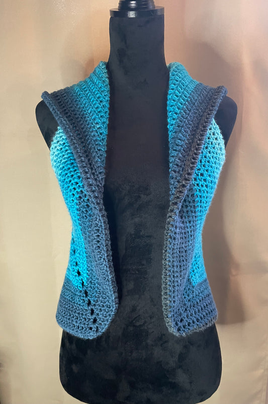 Blue flower vest