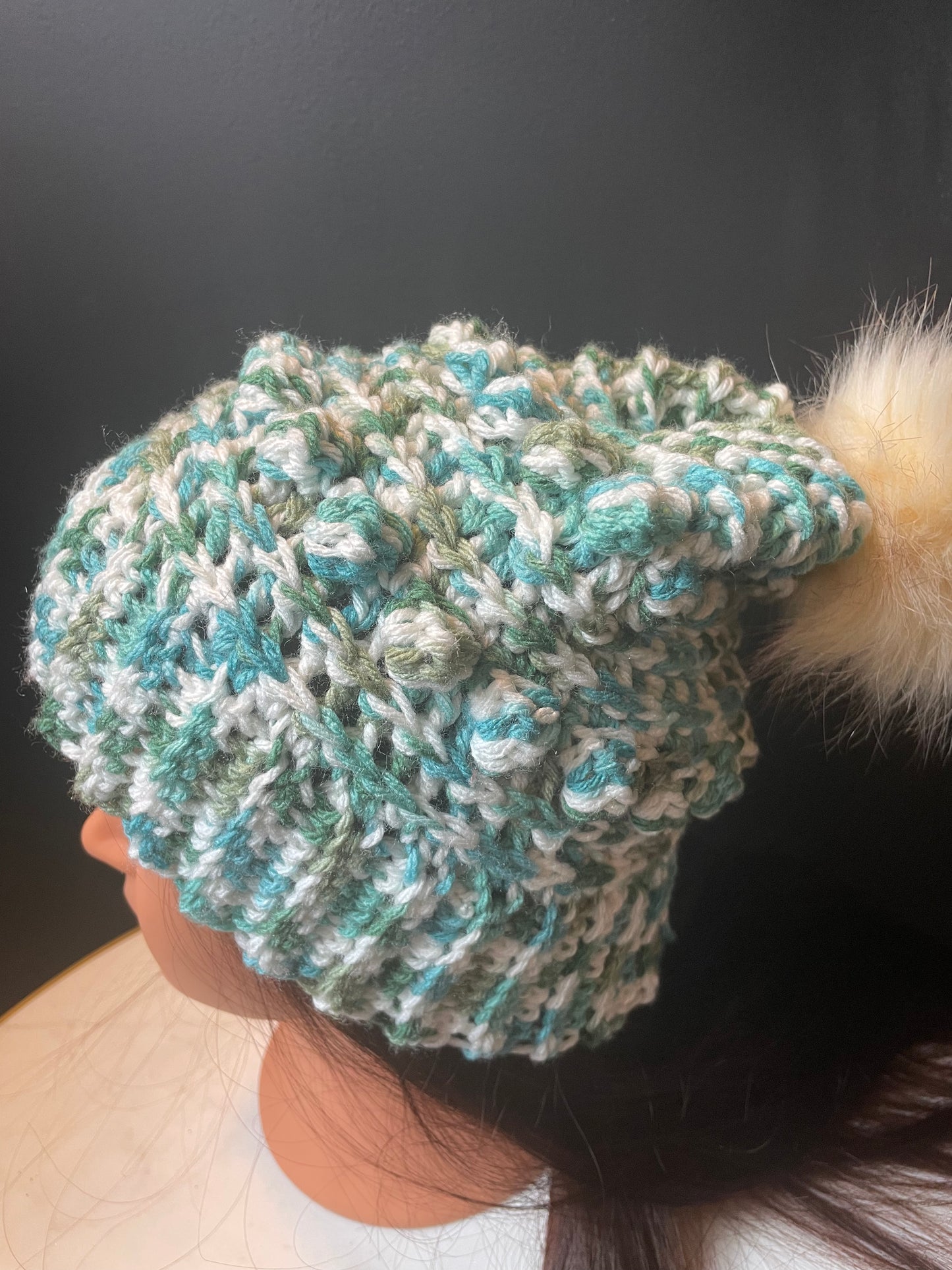 Sea Foam Bobble Beanie