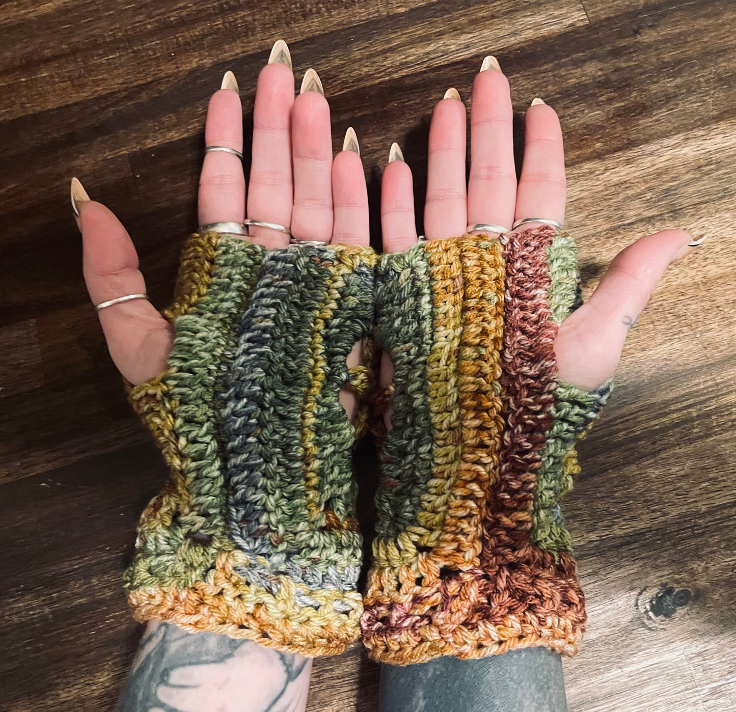 Flower of Life (hippie harvest) Fingerless Gloves