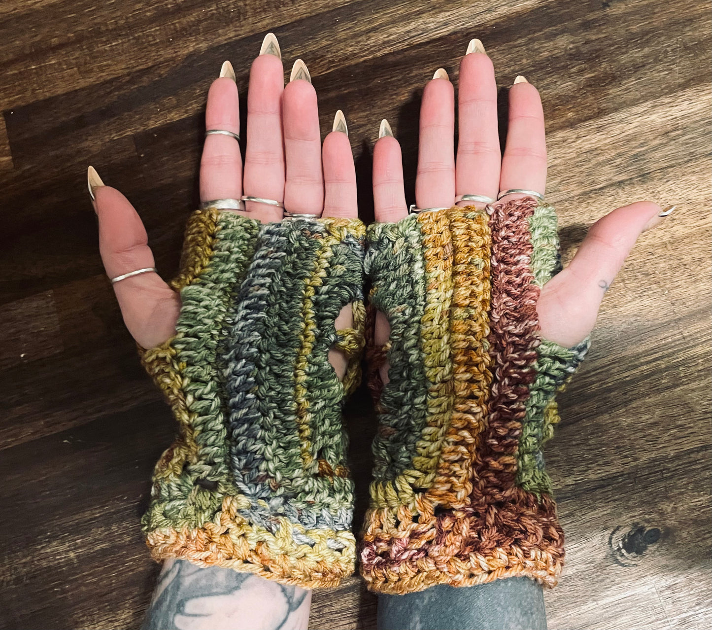 Flower of Life (hippie harvest) Fingerless Gloves