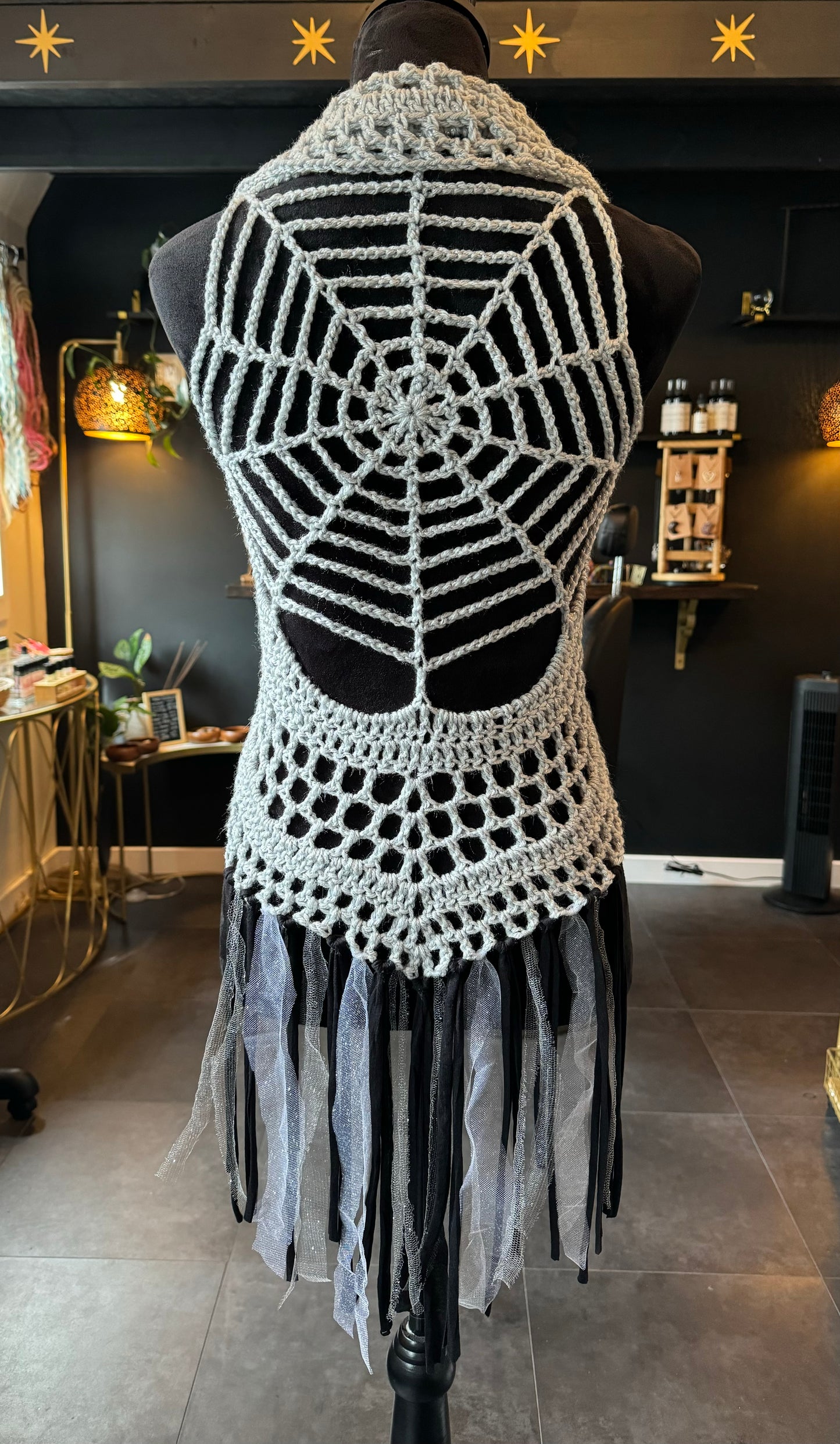 Sparkly spider web fae vest