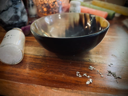 Carved & Polished Horn Trinket bowl