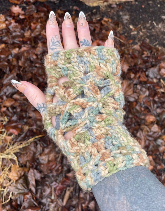 Flower of Life (Sea Sage) Fingerless Gloves