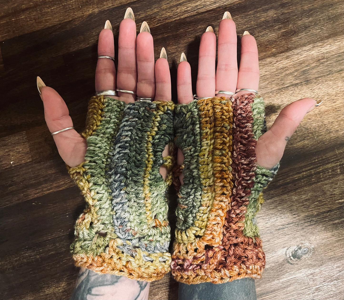 Flower of Life (hippie harvest) Fingerless Gloves